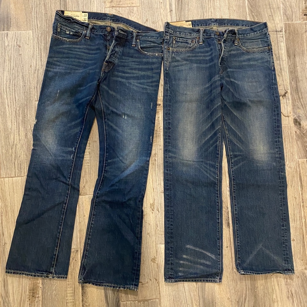 Dark Wash Lightly Distressed Abercrombie Jeans